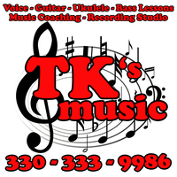 TK's Music logo, TK's Music contact details