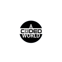 A CODED WORLD logo, A CODED WORLD contact details