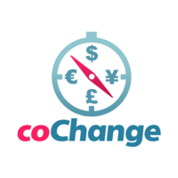 coChange. logo, coChange. contact details