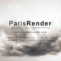 ParisRender logo, ParisRender contact details