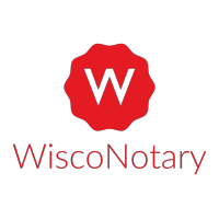 WiscoNotary logo, WiscoNotary contact details