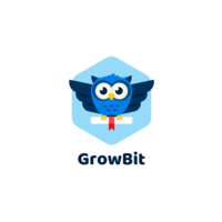 GrowBit logo, GrowBit contact details