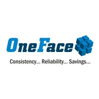 OneFace logo, OneFace contact details