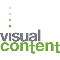 visual content logo, visual content contact details