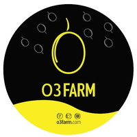 O3Farm logo, O3Farm contact details