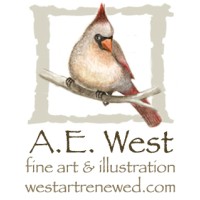 A. E. West Art logo, A. E. West Art contact details