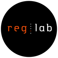 REG LAB logo, REG LAB contact details