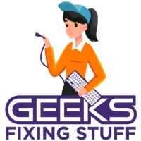 Geeks Fixing Stuff - Computer Support, Simplified logo, Geeks Fixing Stuff - Computer Support, Simplified contact details