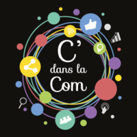 C dans la Com logo, C dans la Com contact details