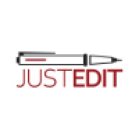 JustEdit logo, JustEdit contact details