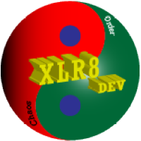 XLR8 dev logo, XLR8 dev contact details