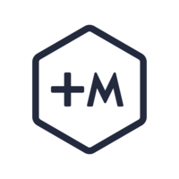 +M logo, +M contact details