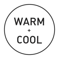 WARM + COOL logo, WARM + COOL contact details