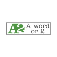 A word or 2 logo, A word or 2 contact details