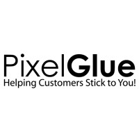 PixelGlue logo, PixelGlue contact details