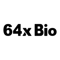 64x Bio logo, 64x Bio contact details