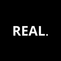 REAL. logo, REAL. contact details