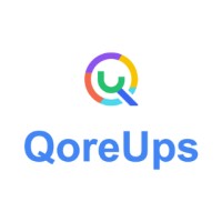 QoreUps logo, QoreUps contact details