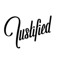 The Justified logo, The Justified contact details