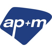 AP+M logo, AP+M contact details