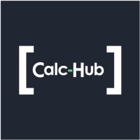 CalcHub logo, CalcHub contact details