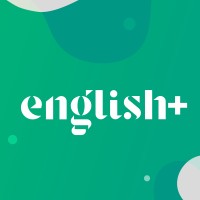 English+ logo, English+ contact details