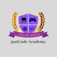 justCode Academy logo, justCode Academy contact details