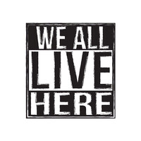 we all live here logo, we all live here contact details