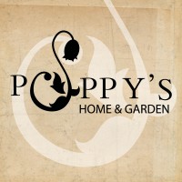 'Poppy''s Home and Garden' logo, 'Poppy''s Home and Garden' contact details