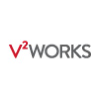 V2Works logo, V2Works contact details