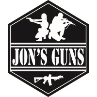 'Jon''s Guns' logo, 'Jon''s Guns' contact details