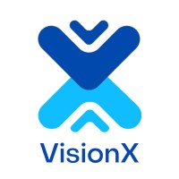 VisionX logo, VisionX contact details