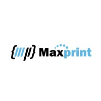 MaxPrint logo, MaxPrint contact details