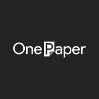 One Paper logo, One Paper contact details