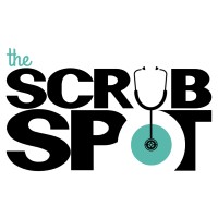 The Scrub Spot logo, The Scrub Spot contact details