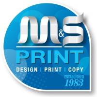 M&S PRINT logo, M&S PRINT contact details