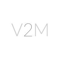 V2M logo, V2M contact details