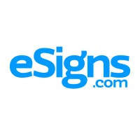 eSigns.com logo, eSigns.com contact details