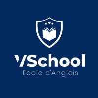 VSchool logo, VSchool contact details