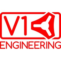 V1 Engineering logo, V1 Engineering contact details