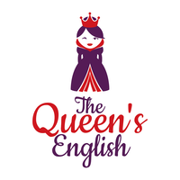 The Queen's English logo, The Queen's English contact details