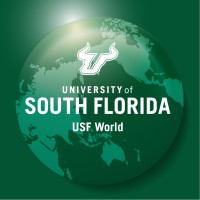 USF World logo, USF World contact details