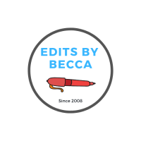 Edits by Becca logo, Edits by Becca contact details