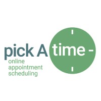 pickAtime logo, pickAtime contact details