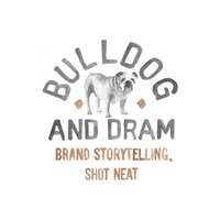 Bulldog and Dram, LLC: Brand storytelling, shot neat logo, Bulldog and Dram, LLC: Brand storytelling, shot neat contact details