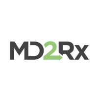 MD2RX logo, MD2RX contact details