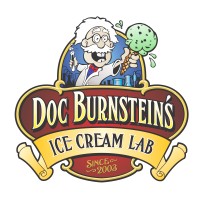 'Doc Burnstein''s Ice Cream Lab' logo, 'Doc Burnstein''s Ice Cream Lab' contact details