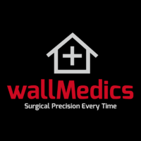 wallMedics logo, wallMedics contact details