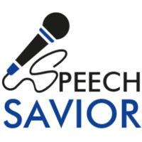 The Speech Savior logo, The Speech Savior contact details