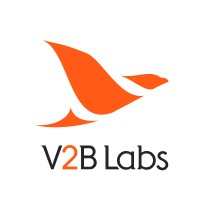 V2B Labs logo, V2B Labs contact details